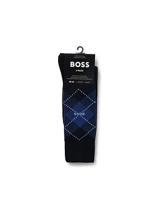 BOSS | Chaussettes lot de 2 gris moyen | dunkelblau